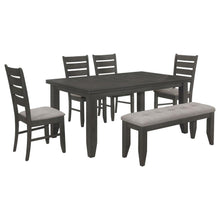 Dalila 6 Piece Rectangular Dining Table Set – Dark Grey