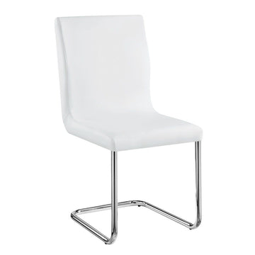 Palton - Side Chair (Set of 2) - White Synthetic Leather & Chrome