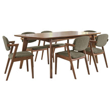 Malone 7 Piece Rectangular Dining Table Set – Dark Walnut