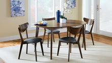 Jedda 5 Piece Oval Dining Table Set – Dark Walnut