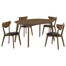 Jedda 5 Piece Oval Dining Table Set – Dark Walnut