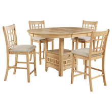 Lavon 5 Piece Oval Counter Height Extension Dining Set – Light Oak