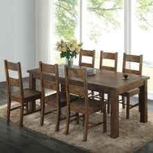 Coleman 7 Piece Rectangular Dining Set – Rustic Golden Brown