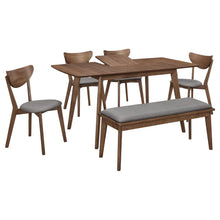 Alfredo 6 Piece Butterfly Leaf Dining Set – Natural Walnut
