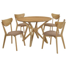 Elowen 5 Piece Round Solid Wood Dining Set – Light Walnut