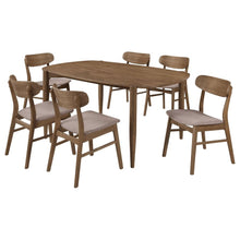 Dortch 7 Piece Oval Dining Set with Upholstered Chairs – Walnut