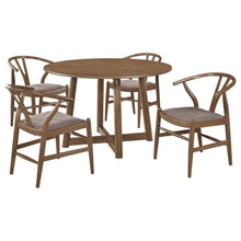 Dinah 5 Piece Round Solid Wood Dining Set – Walnut