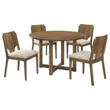 Crestmore 5 Piece 46-inch Round Wood Dining Table Set – Walnut