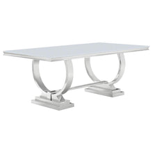 Antoine 7 Piece White Tempered Glass Dining Set Cream White Chairs – White