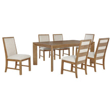 Bruner 7 Piece 72-inch Rectangular Dining Set – Natural Brown