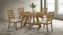 Danvers 5 Piece Dining Table Set – Brown Oak / Latte