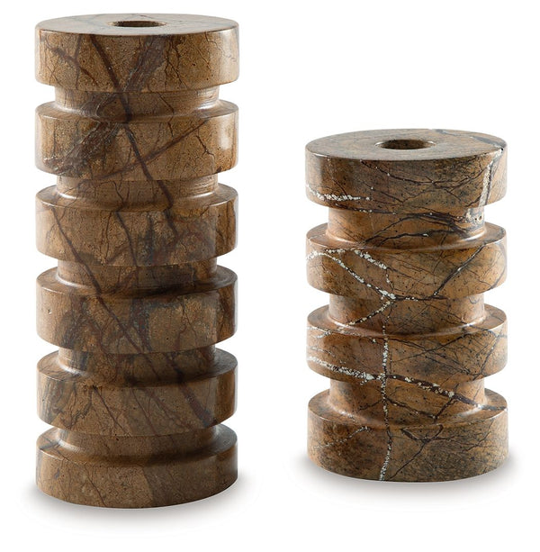Emsleyfield Candle Holder Set (Set of 2) Tan