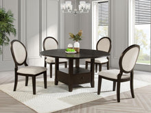 Twyla 5 Piece 60-inch Round Wood Dining Table Set – Dark Cocoa