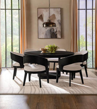 Leandro 7 Piece Round Dining Table Set – Burnished Black
