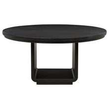 Leandro 7 Piece Round Dining Table Set – Burnished Black