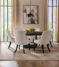 Leandro 7 Piece Round Dining Table Set – Burnished Black