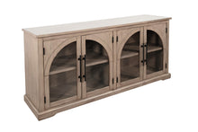 Elena - Modern Wood Display Cabinet With Arched Glass Doors