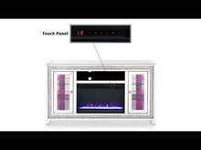 Noralie - 35" TV Stand With Fireplace & LED - Mirrored & Faux Diamonds