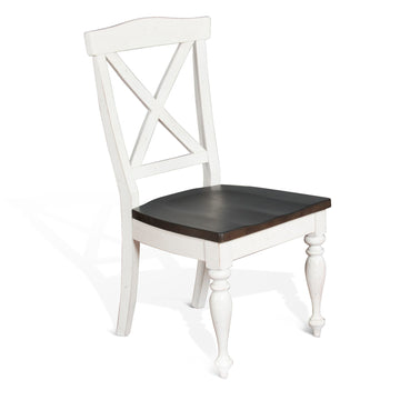 Carriage House - Wood X-Back Dining Chair (Set of 2) - Cottage White / Europen Dark
