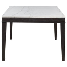 Averill 7 Piece White Marble Top Dining Set Tan and Coffee Bean – White Marble