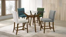 Paxton 5 Piece Round Glass Top Counter Height Dining Set – Brown