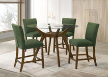 Paxton 5 Piece Round Glass Top Counter Height Dining Set – Brown