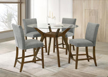 Paxton 5 Piece Round Glass Top Counter Height Dining Set – Brown