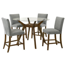 Paxton 5 Piece Round Glass Top Counter Height Dining Set – Brown