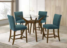 Paxton 5 Piece Round Glass Top Counter Height Dining Set – Brown