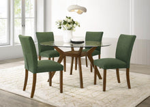Paxton 5 Piece Round Glass Top Dining Table Set – Brown
