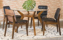 Paxton 5 Piece Round Glass Top Dining Table Set – Brown