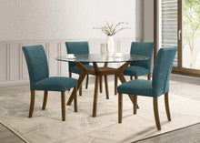 Paxton 5 Piece Round Glass Top Dining Table Set – Brown