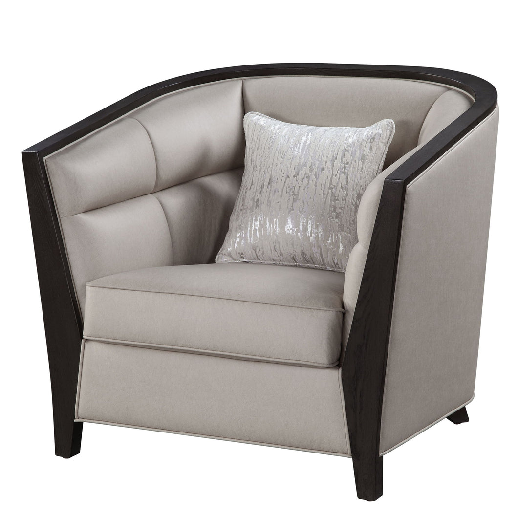 Zemocryss - Chair With Pillow - Beige Fabric