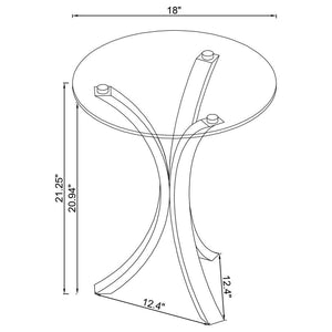 Laning - Round Glass Top Acrylic Side Table - Clear