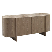 Markku - Console Table With Natural Marble - Oak