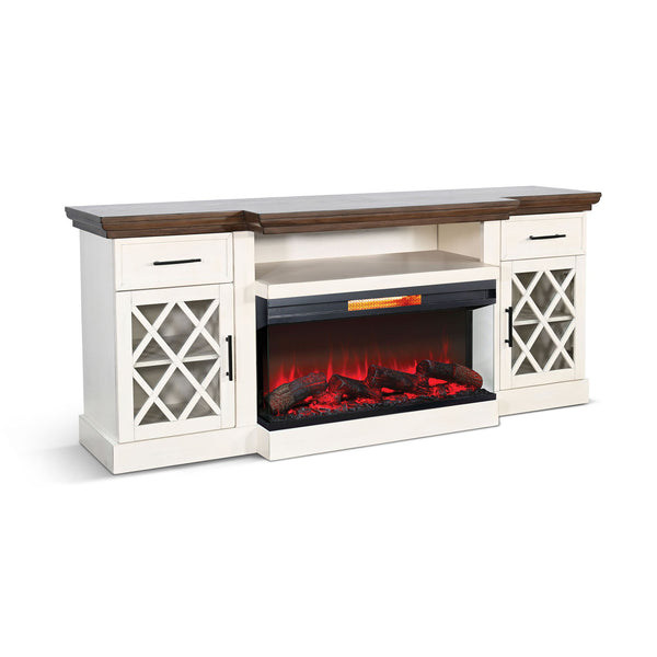 TV Console With 36" Fireplace Insert Option White