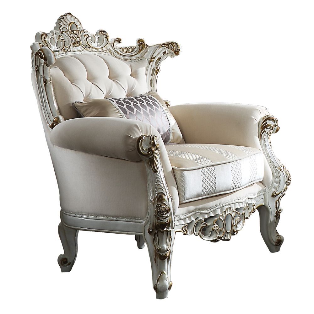 Picardy II - Chair With Pillow - Fabric & Antique Pearl