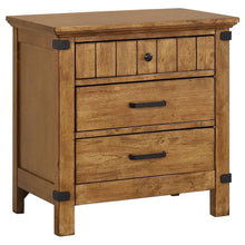 Brenner - 3-Drawer Nightstand - Rustic Honey