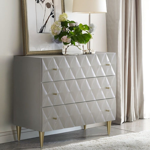 Anson Console Cabinet Metallic Silver & Champagne