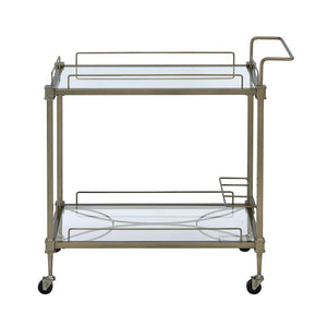 Aditya - Serving Cart - Mirrored & Antique Brass