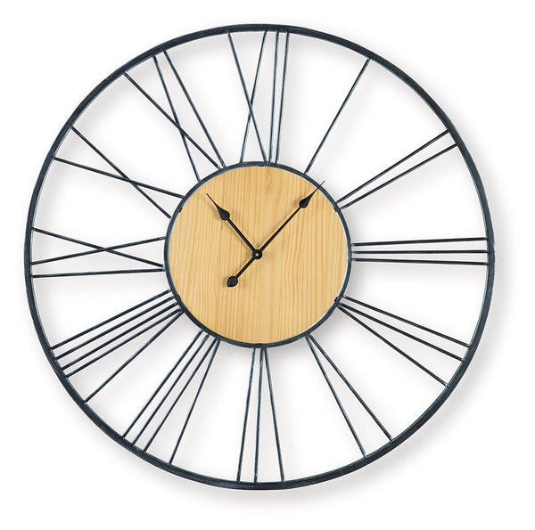 Brockett Wall Clock Black / Natural