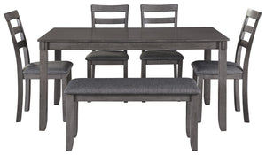 Bridson - Gray - Rect Drm Table Set (Set of 6)