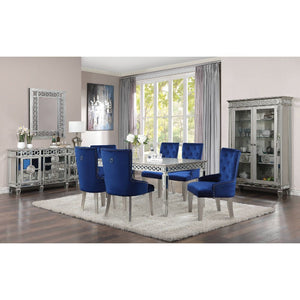 Varian - Dining Table (90"L) - Mirrored & Antique Platinum