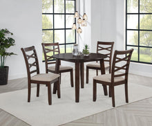 Barton 5 Piece Round Wood Dining Table Set – Dark Brown