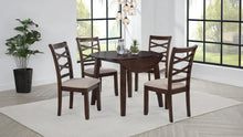 Barton 5 Piece Round Wood Dining Table Set – Dark Brown