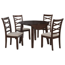 Barton 5 Piece Round Wood Dining Table Set – Dark Brown