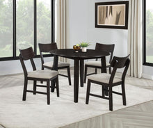 Catley 5 Piece Round Drop Leaf Dining Table Set – Dark Coffee