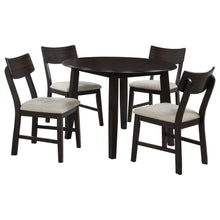 Catley 5 Piece Round Drop Leaf Dining Table Set – Dark Coffee