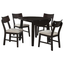 Catley 5 Piece Round Drop Leaf Dining Table Set – Dark Coffee
