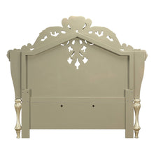 Vatican - Eastern King Bed - Synthetic Leather, Light Gold & Champagne Silver